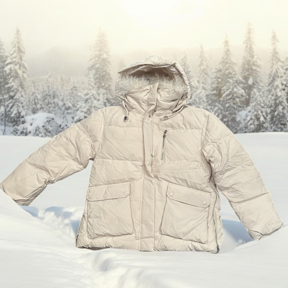 NWT Cream Hooded Jacket